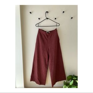 7115 by Szeki Wide Leg Trousers in Red